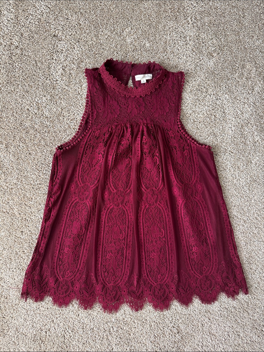 Coco + Jaimeson Lace Overlay Tank Top Blouse